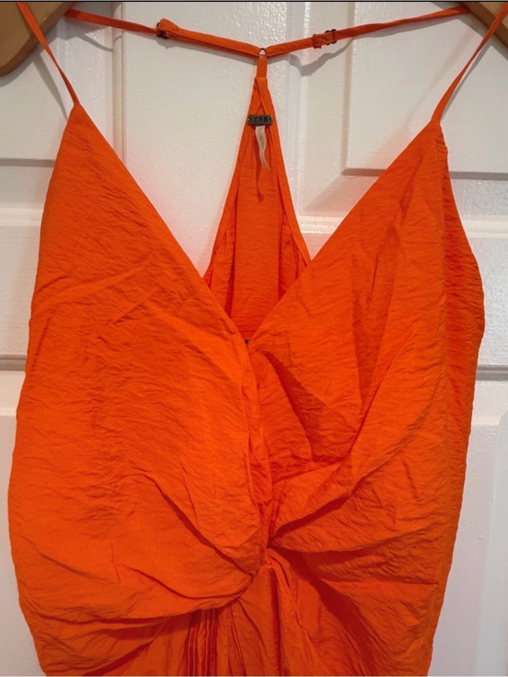 Young Fabulous & Broke Elegant Orange Twist-Front Maxi Dress🧡 - Picture 3 of 7